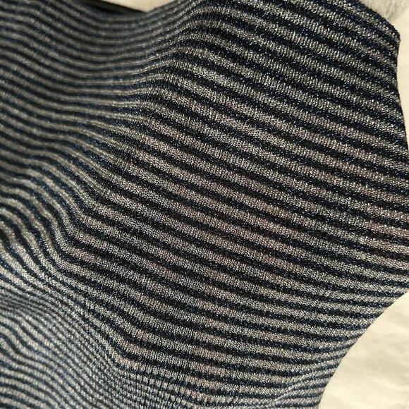 Rag & Bone navy silver grey tinsel striped sleeveless sweater vest Size Small - Picture 6 of 8